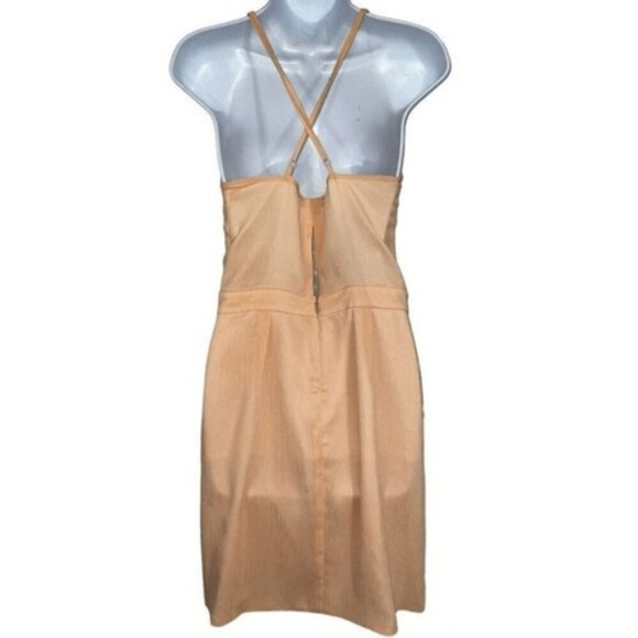 LOVERS + FRIENDS Gorgeous Peach Crepe Mini Dress Spaghetti Straps EUC Size L - Picture 6 of 7